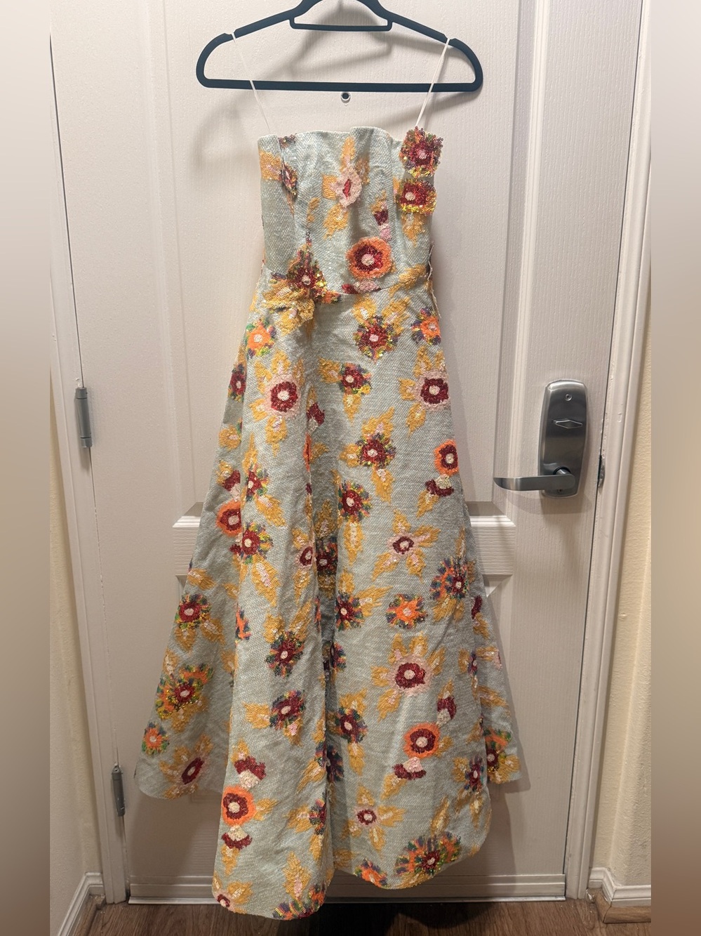 HELSI Celine Strapless Floral Sequin A-Line Gown Size XS NWT - Picture 4 of 5